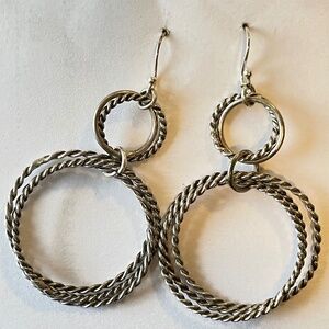 Silver braided hoops